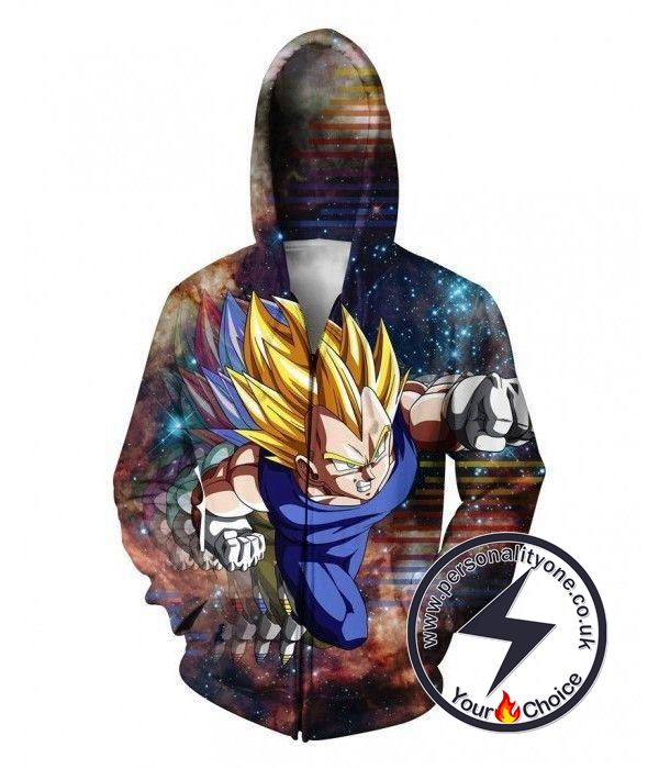 Dragon Ball Z - SSJ Vegeta Galaxy ZipUp - Hoodies Jackets